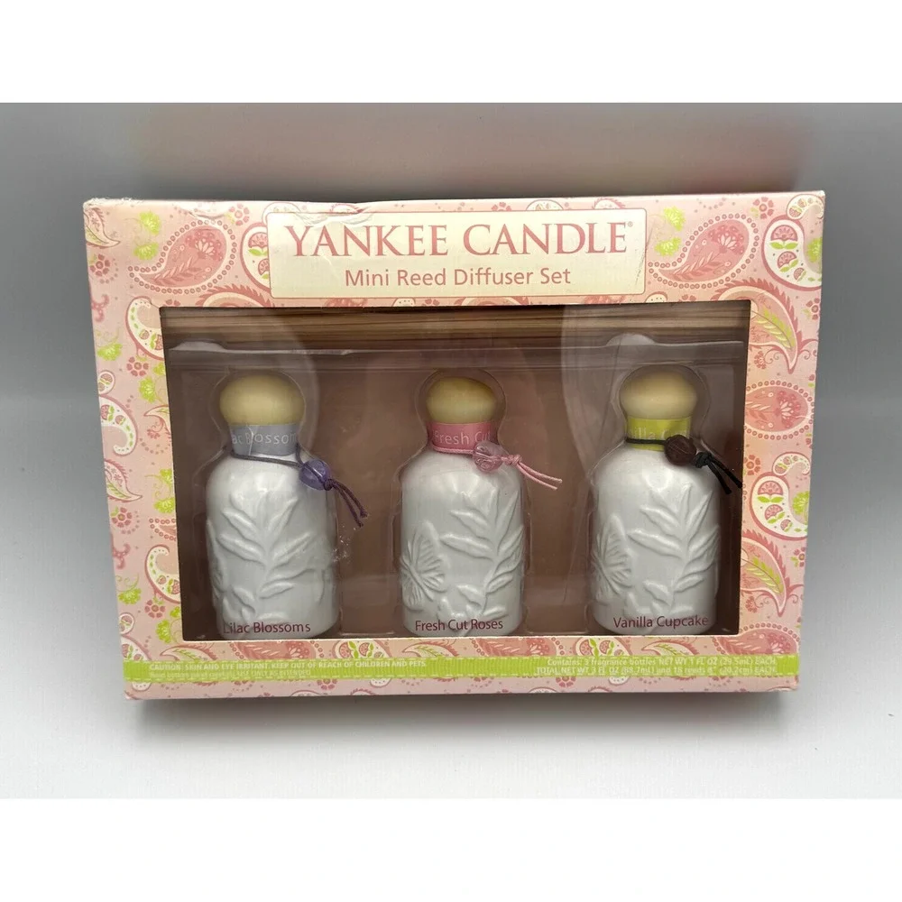 Vtg Yankee Candle Mini Reed Diffuser Set 3 Scents Rare New Discontinued Boxed